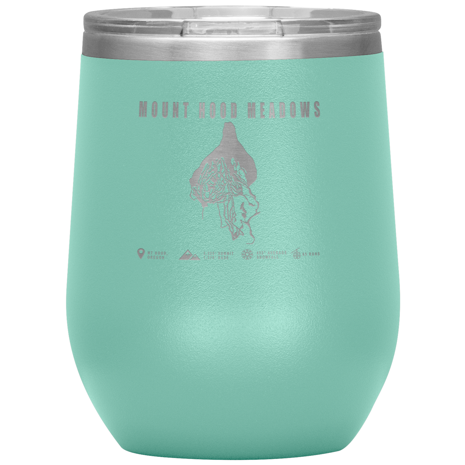 Mount Hood Meadows, Oregon Ski Trail Map Wine 12oz Tumbler - Powderaddicts