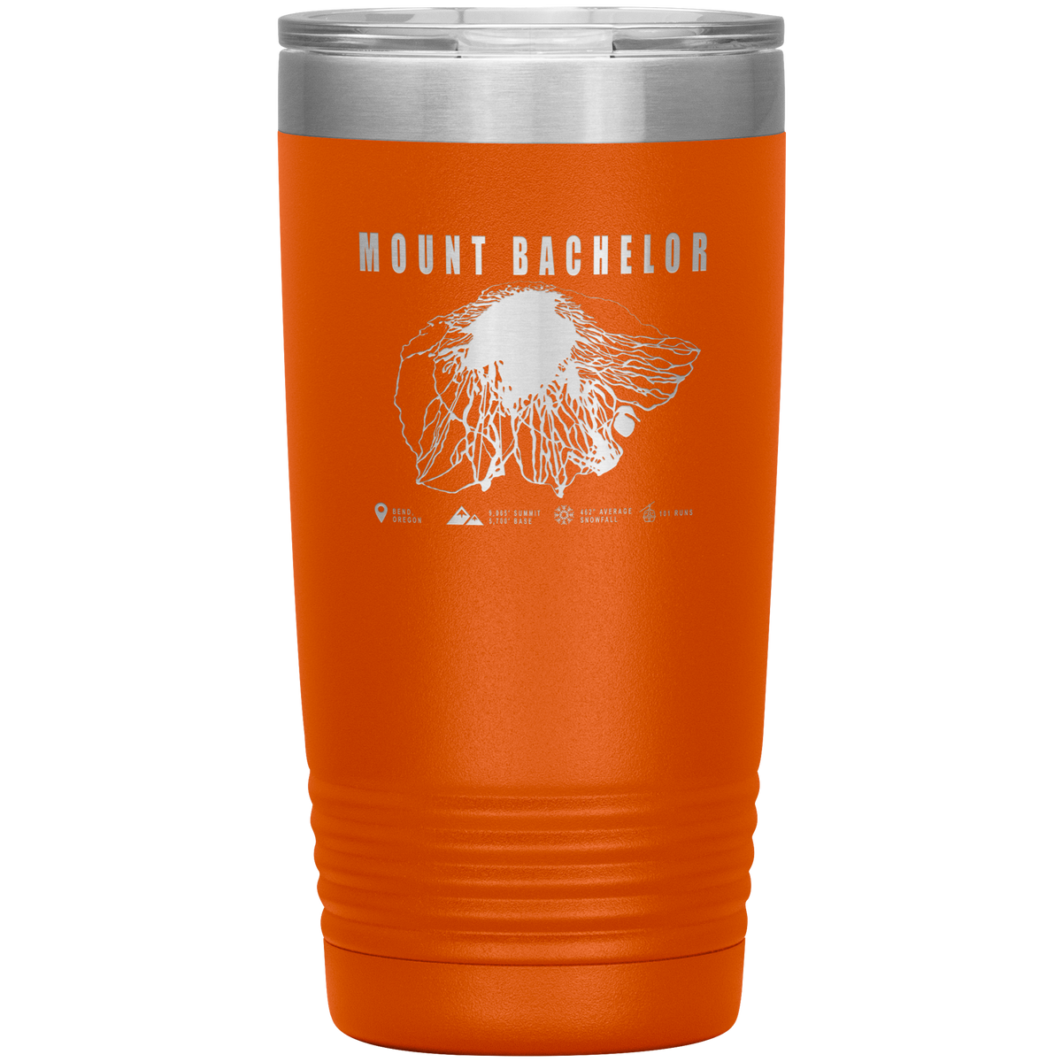 Mount Bachelor, Oregon Ski Trail Map 20oz Tumbler - Powderaddicts