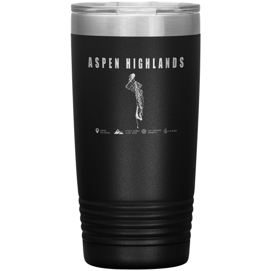 Aspen Highlands, Colorado Ski Resort 20oz Tumbler - Powderaddicts