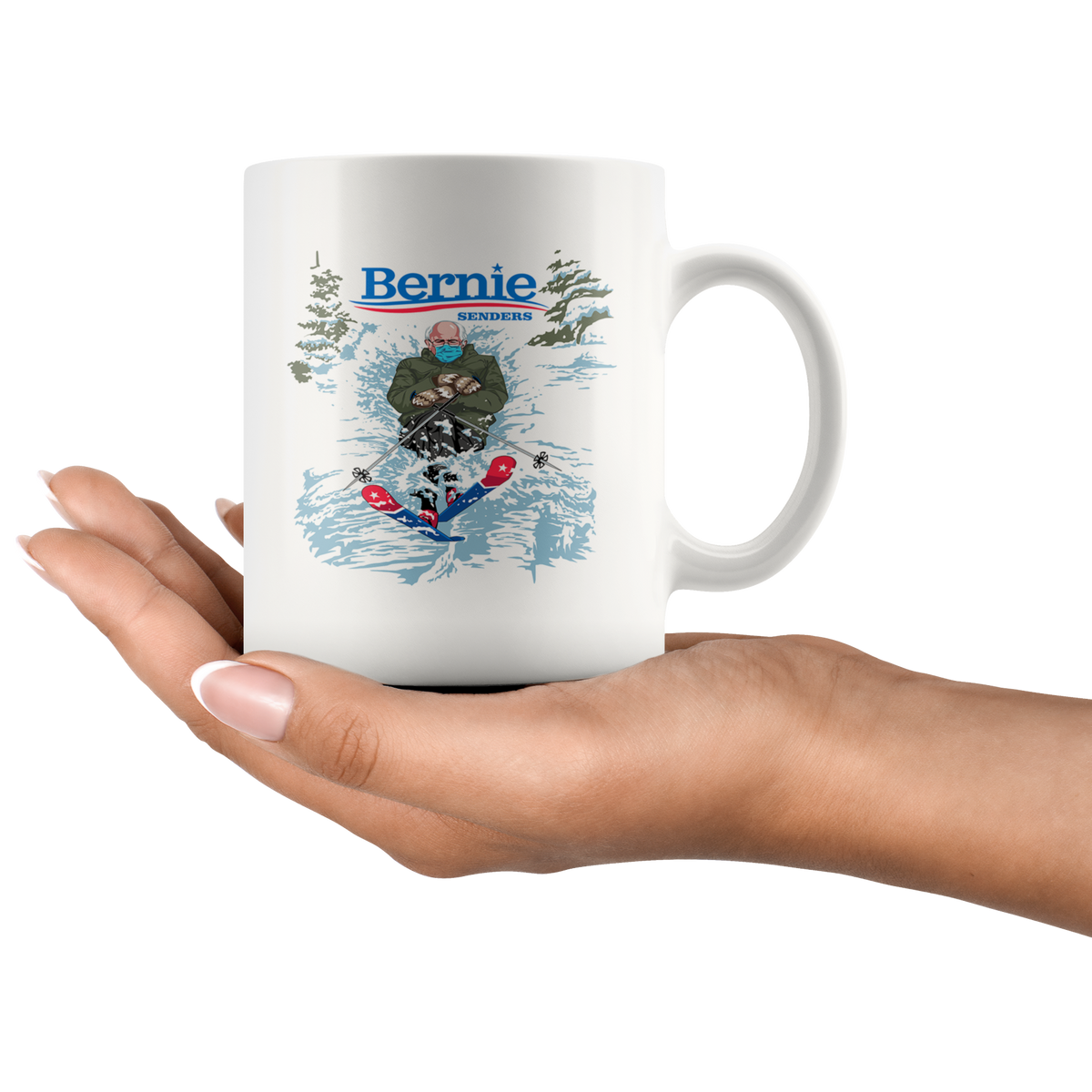 Bernie Senders Skiing 11oz Mug - Powderaddicts