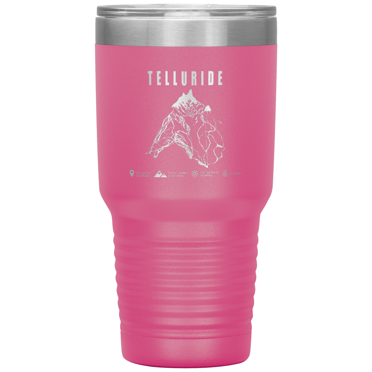 Telluride Colorado Ski Trail Map 30oz Tumbler - Powderaddicts