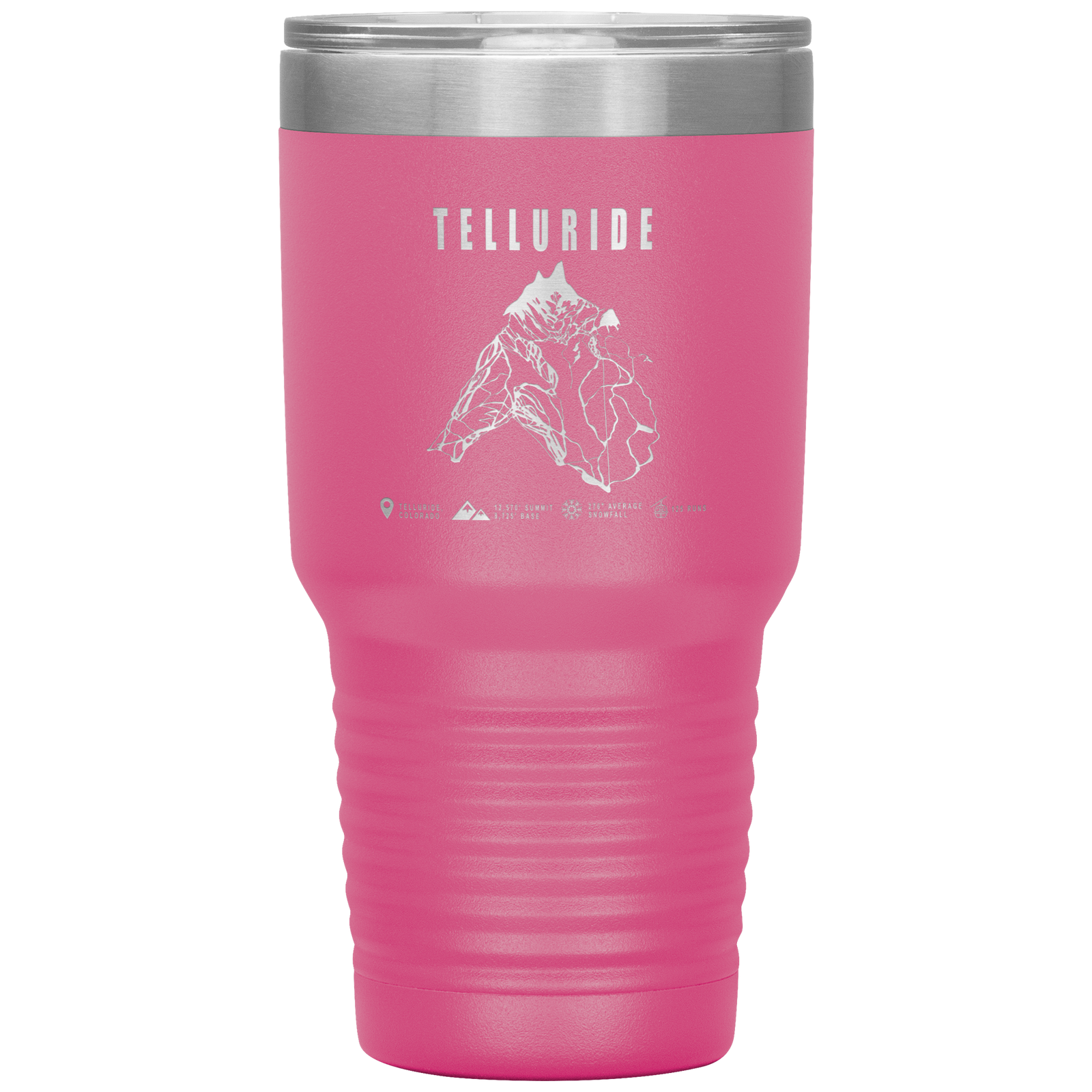 Telluride Colorado Ski Trail Map 30oz Tumbler - Powderaddicts