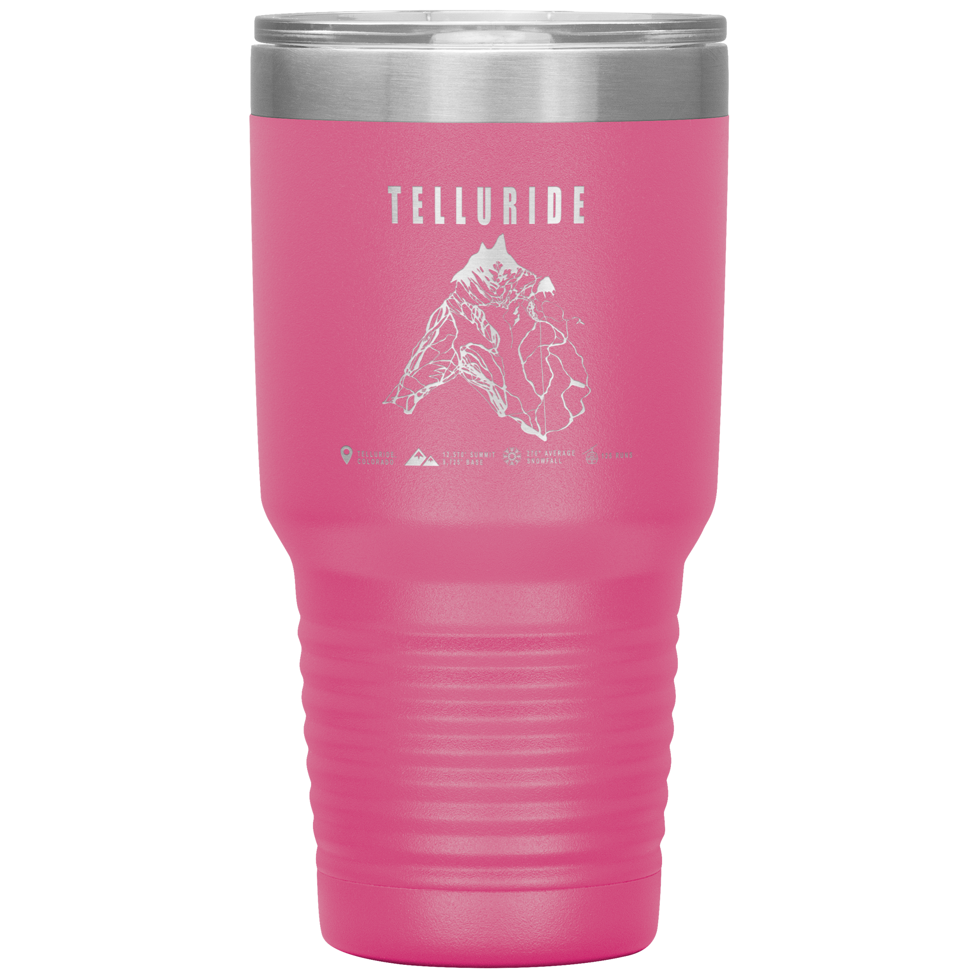 Telluride Colorado Ski Trail Map 30oz Tumbler - Powderaddicts