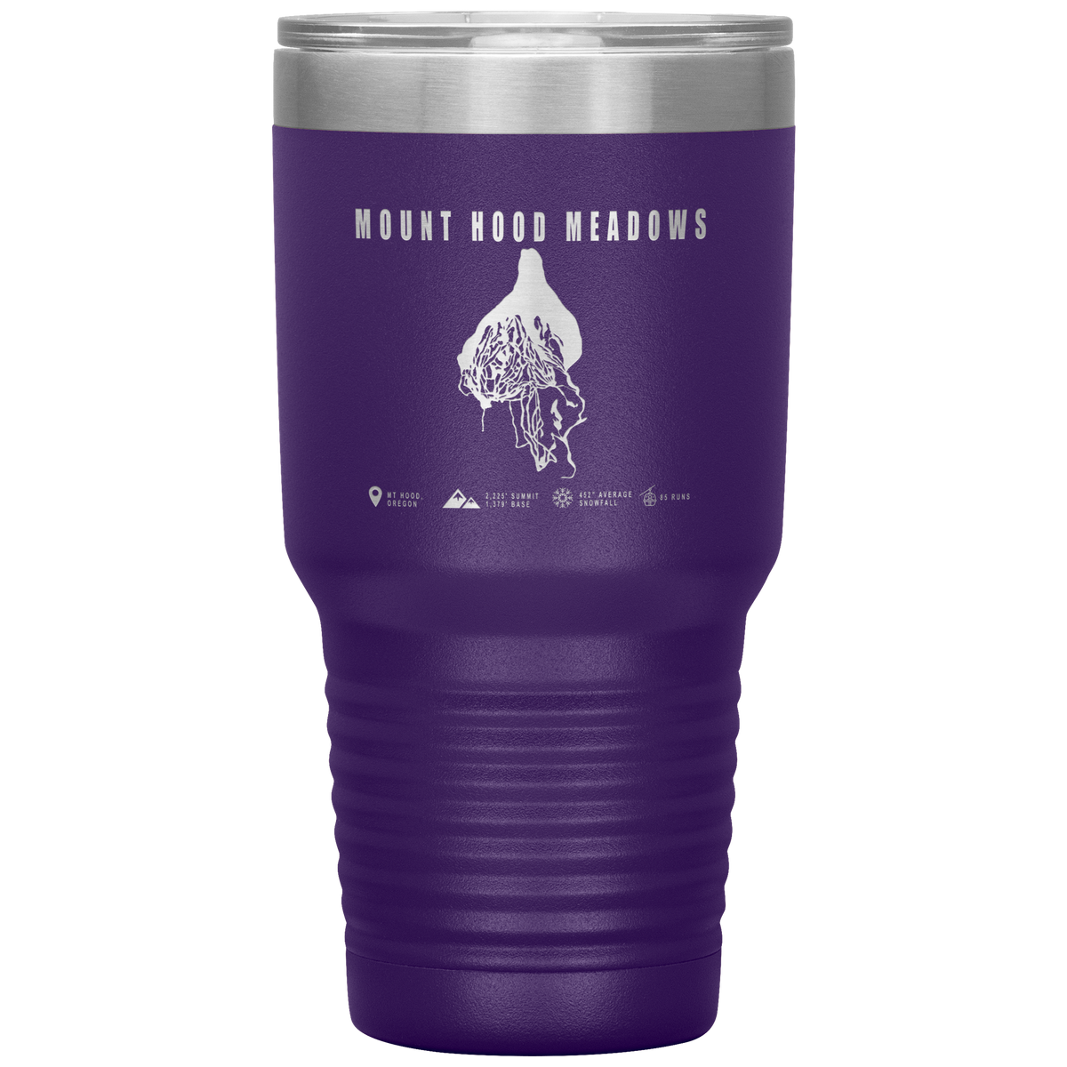 Mount Hood Meadows, Oregon Ski Trail Map 30oz Tumbler - Powderaddicts