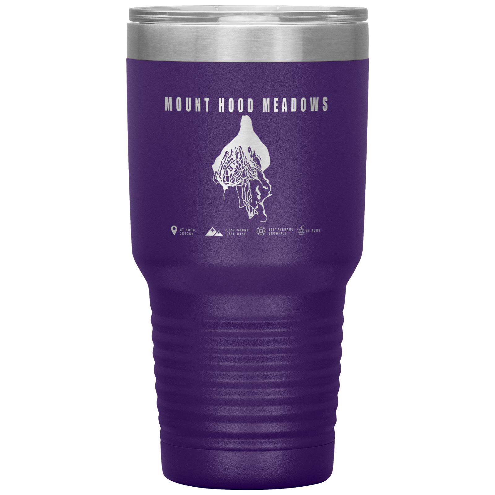 Mount Hood Meadows, Oregon Ski Trail Map 30oz Tumbler - Powderaddicts
