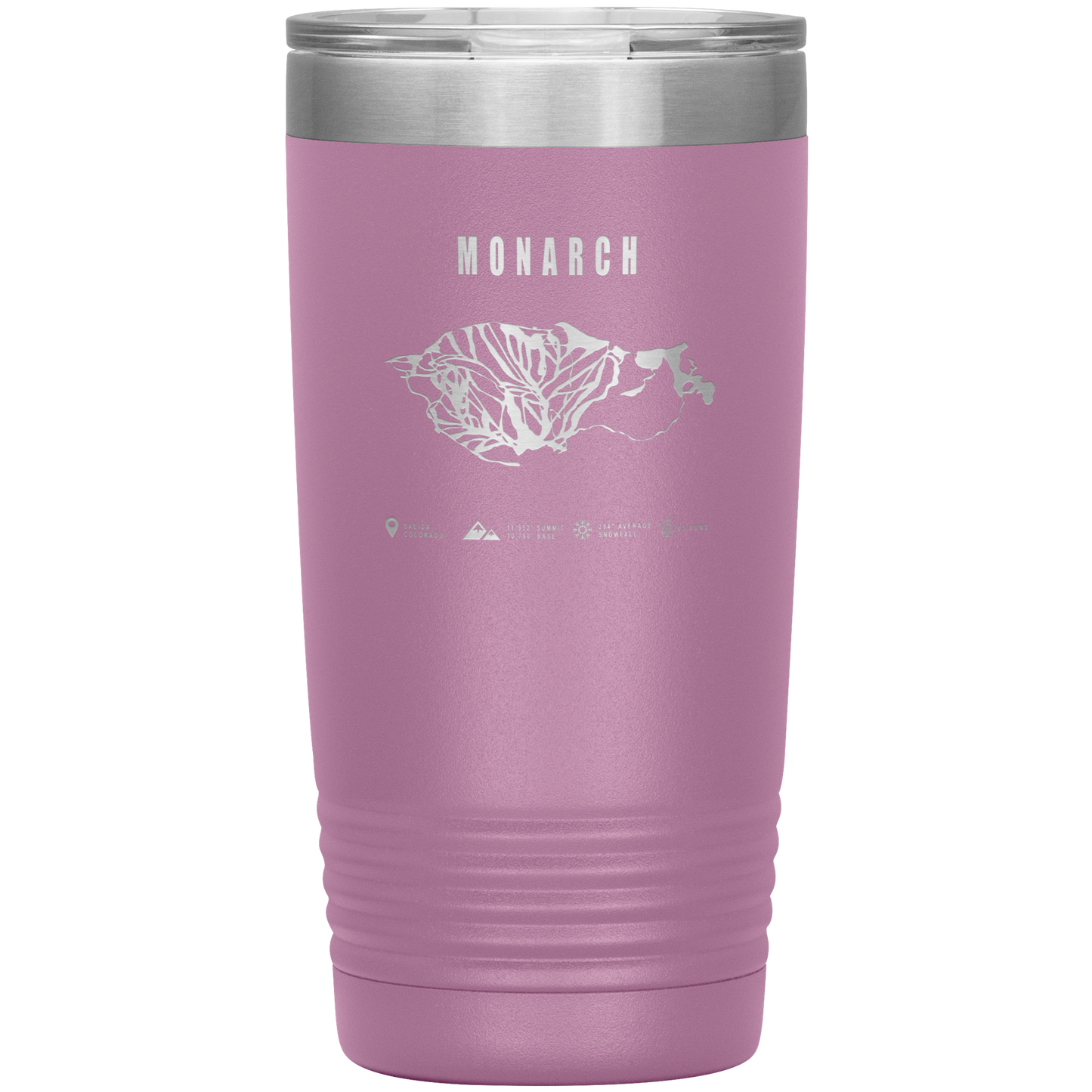 Monarch Colorado Ski Trail Map 20oz Tumbler - Powderaddicts