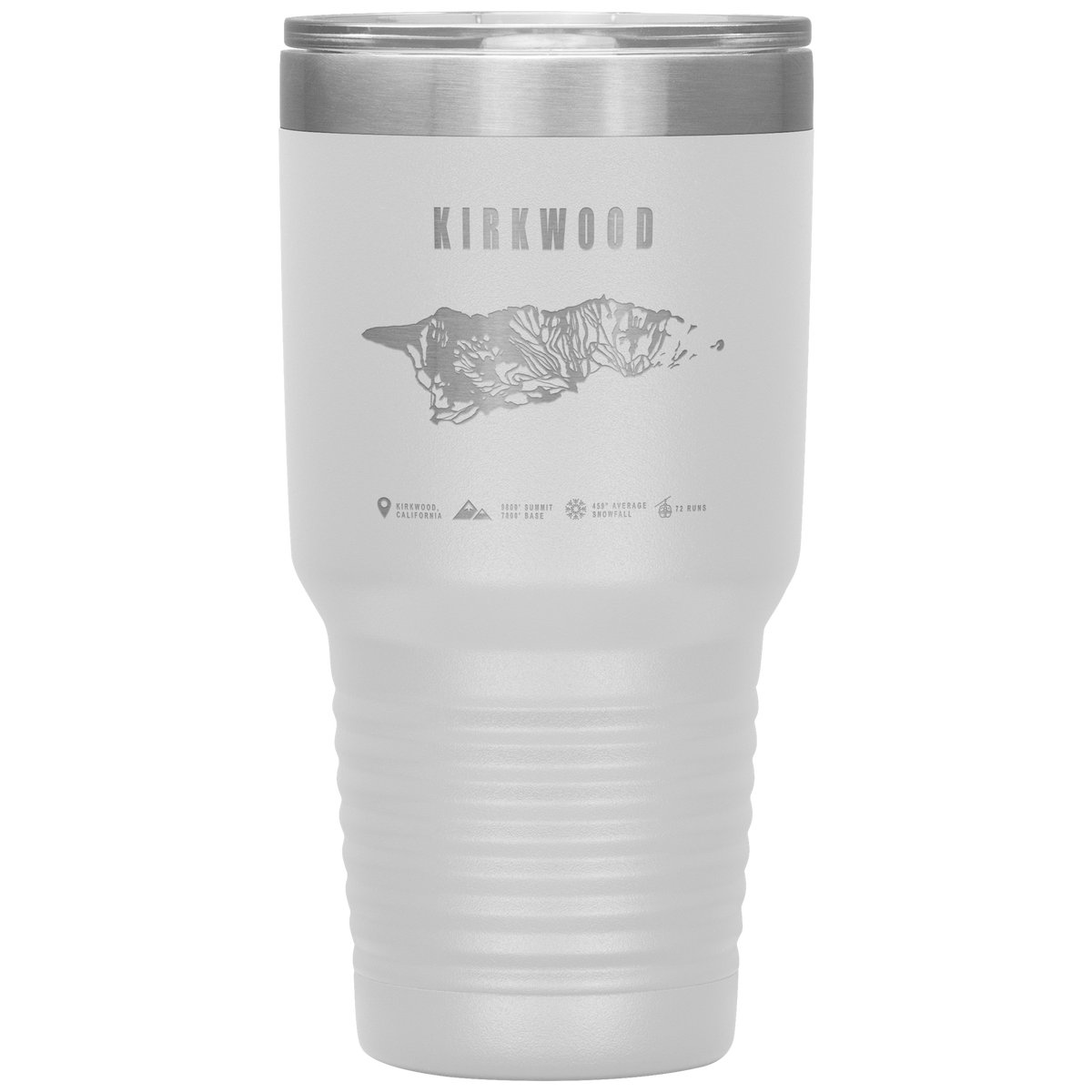 Kirkwood, California Ski Trail Map 30oz Tumbler - Powderaddicts