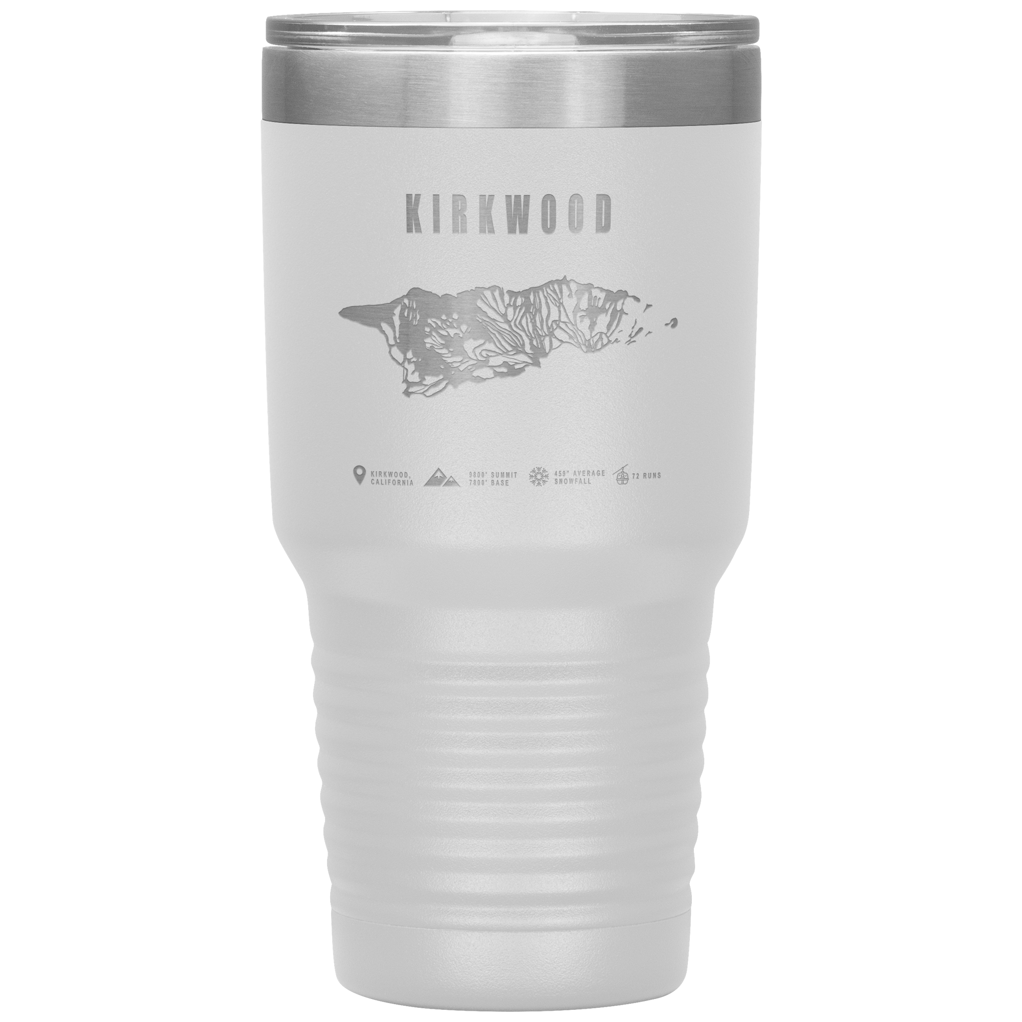 Kirkwood, California Ski Trail Map 30oz Tumbler - Powderaddicts