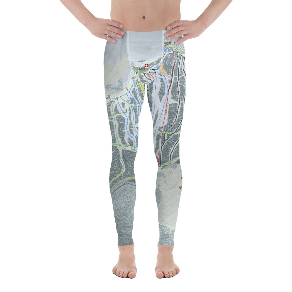 Pajarito, New Mexico Ski Trail Map Men's Base Layer Bottom - Powderaddicts