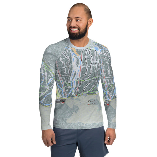 Pajarito, New Mexico Ski Trail Map Men's Base Layer Top - Powderaddicts