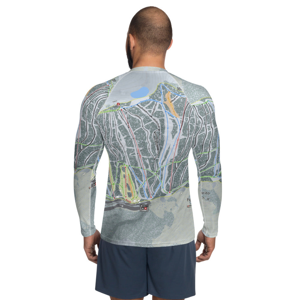 Pajarito, New Mexico Ski Trail Map Men's Base Layer Top - Powderaddicts
