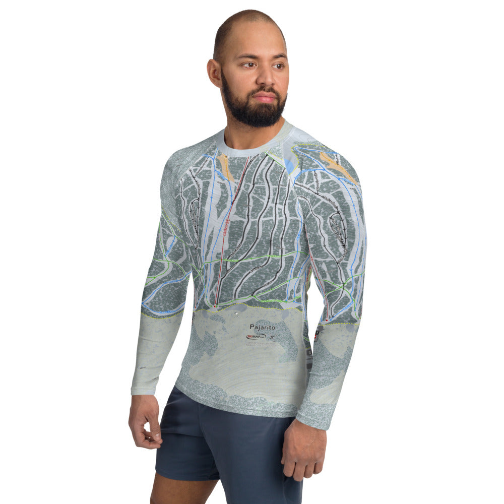 Pajarito, New Mexico Ski Trail Map Men's Base Layer Top - Powderaddicts