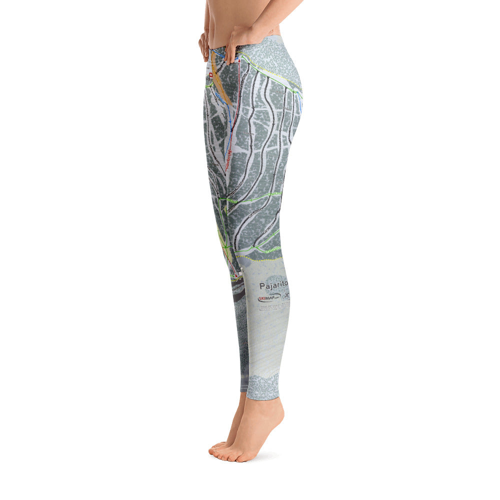 Pajarito, New Mexico Ski Trail Map Women's Base Layer Bottom - Powderaddicts