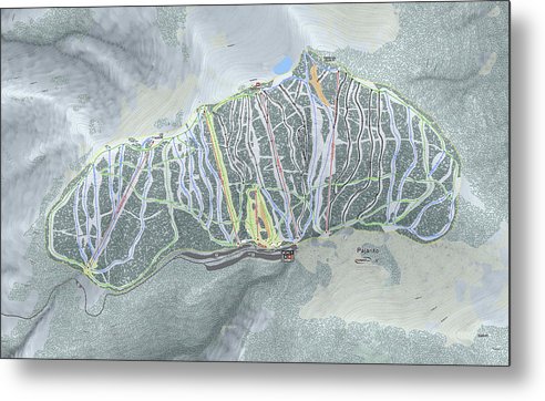Pajarito Ski Trail Map - Metal Print - Powderaddicts