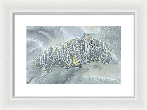 Pajarito Ski Trail Map - Framed Print - Powderaddicts