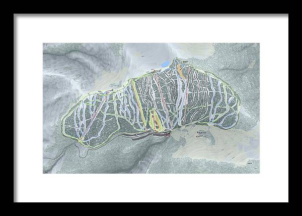 Pajarito Ski Trail Map - Framed Print - Powderaddicts