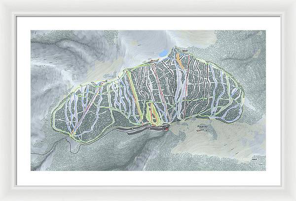 Pajarito Ski Trail Map - Framed Print - Powderaddicts