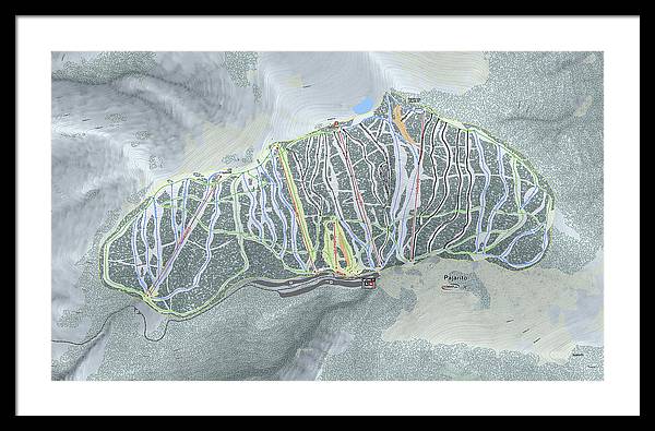 Pajarito Ski Trail Map - Framed Print - Powderaddicts