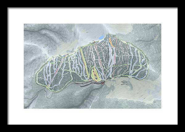 Pajarito Ski Trail Map - Framed Print - Powderaddicts
