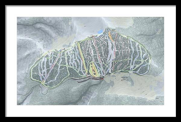Pajarito Ski Trail Map - Framed Print - Powderaddicts