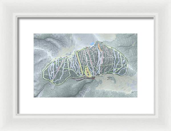 Pajarito Ski Trail Map - Framed Print - Powderaddicts