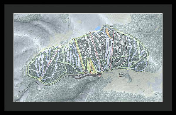 Pajarito Ski Trail Map - Framed Print - Powderaddicts