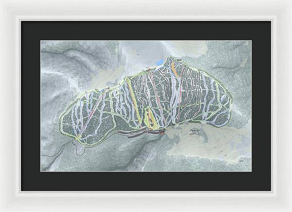 Pajarito Ski Trail Map - Framed Print - Powderaddicts