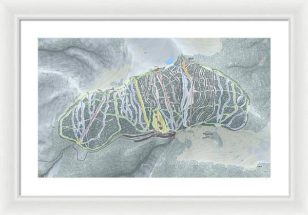 Pajarito Ski Trail Map - Framed Print - Powderaddicts