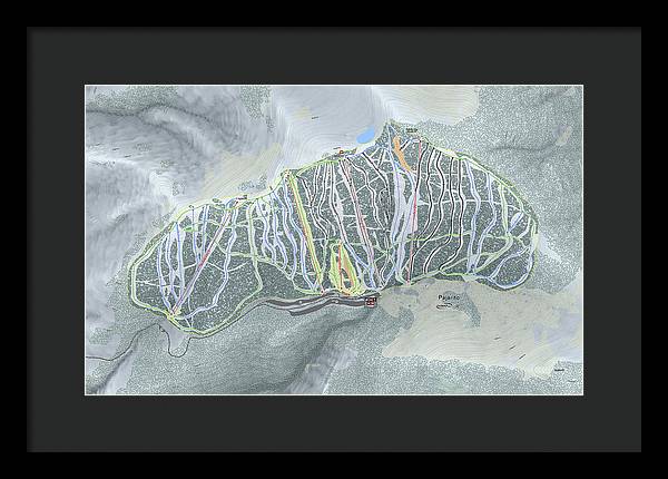Pajarito Ski Trail Map - Framed Print - Powderaddicts