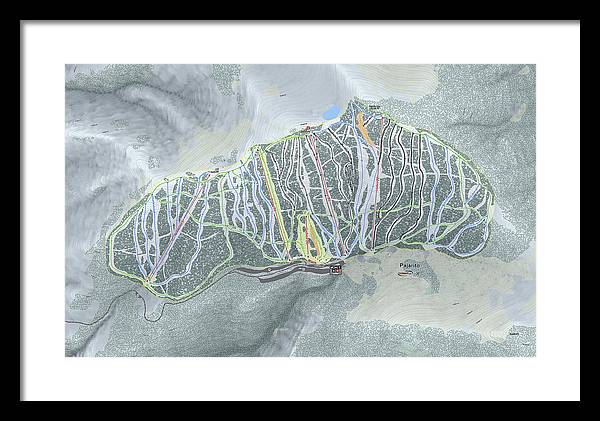 Pajarito Ski Trail Map - Framed Print - Powderaddicts