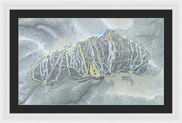 Pajarito Ski Trail Map - Framed Print - Powderaddicts