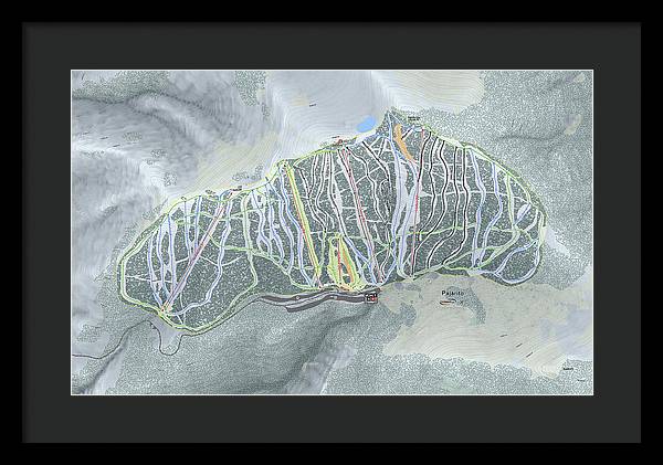 Pajarito Ski Trail Map - Framed Print - Powderaddicts