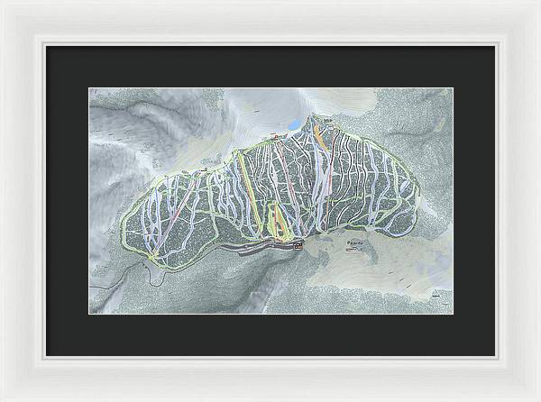 Pajarito Ski Trail Map - Framed Print - Powderaddicts