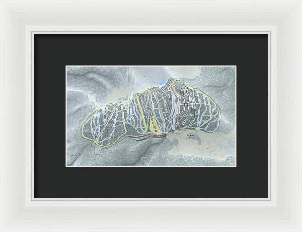 Pajarito Ski Trail Map - Framed Print - Powderaddicts