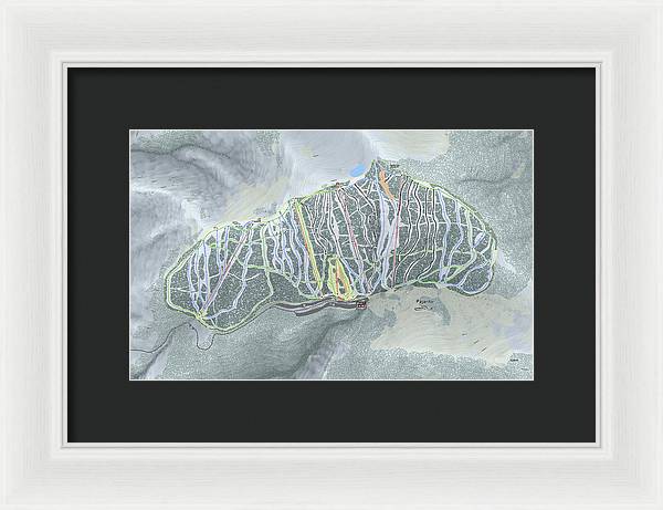 Pajarito Ski Trail Map - Framed Print - Powderaddicts