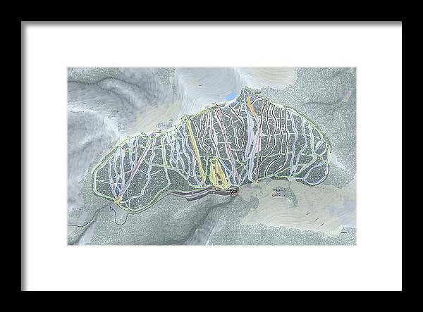 Pajarito Ski Trail Map - Framed Print - Powderaddicts