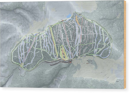 Pajarito Ski Trail Map - Wood Print - Powderaddicts