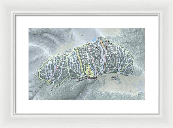 Pajarito Ski Trail Map - Framed Print - Powderaddicts