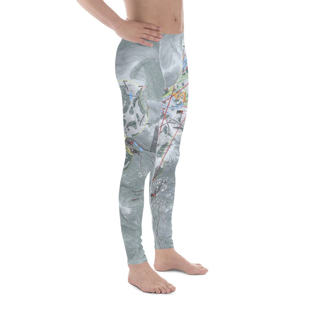 Palisades Tahoe, California Ski Trail Map Men's Base Layer Bottom - Powderaddicts