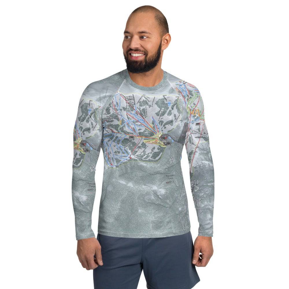Palisades Tahoe, California Ski Trail Map Men's Base Layer Top