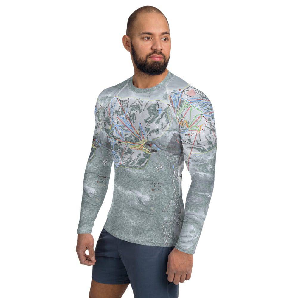 Palisades Tahoe, California Ski Trail Map Men's Base Layer Top - Powderaddicts