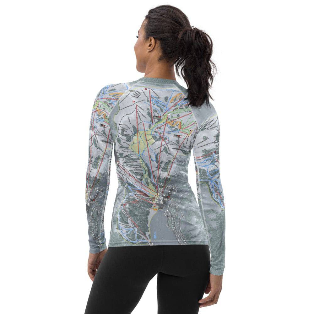 Palisades Tahoe, California Ski Trail Map Women's Base Layer Top - Powderaddicts