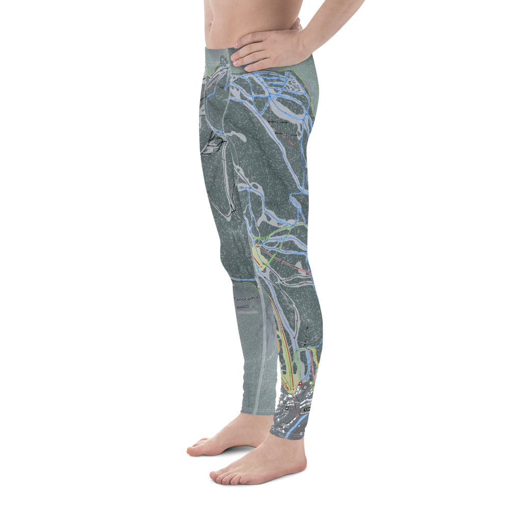 Panorama, British Columbia Ski Trail Map Men's Base Layer Bottom - Powderaddicts
