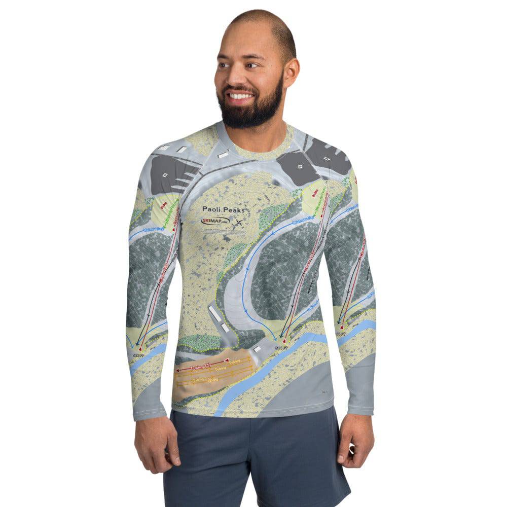 Paoli Peaks, Indiana Ski Trail Map Men's Base Layer Top