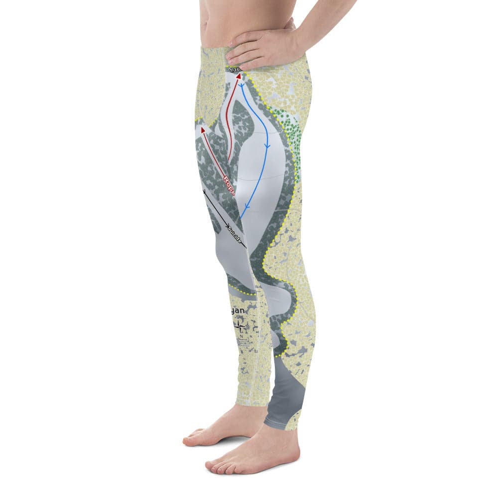 Paul Bunyan, Wisconsin Ski Trail Map Men's Base Layer Bottom - Powderaddicts