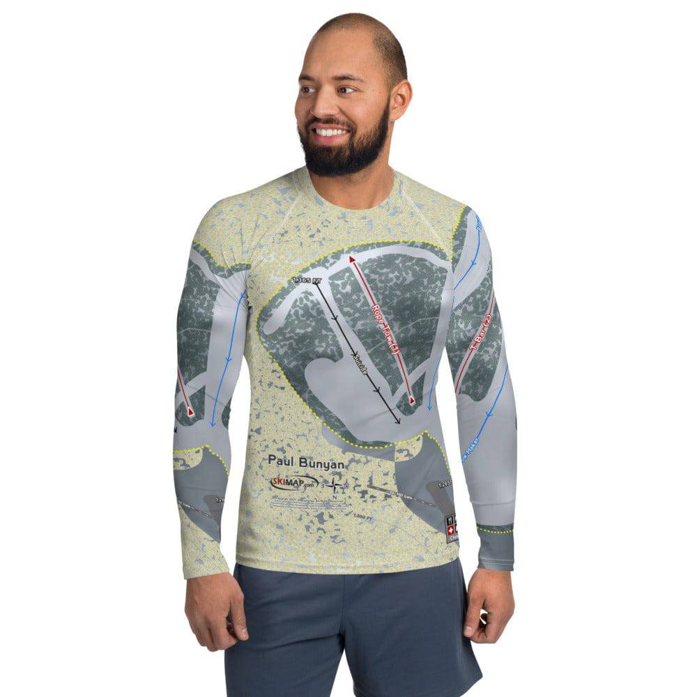 Paul Bunyan, Wisconsin Ski Trail Map Men's Base Layer Top