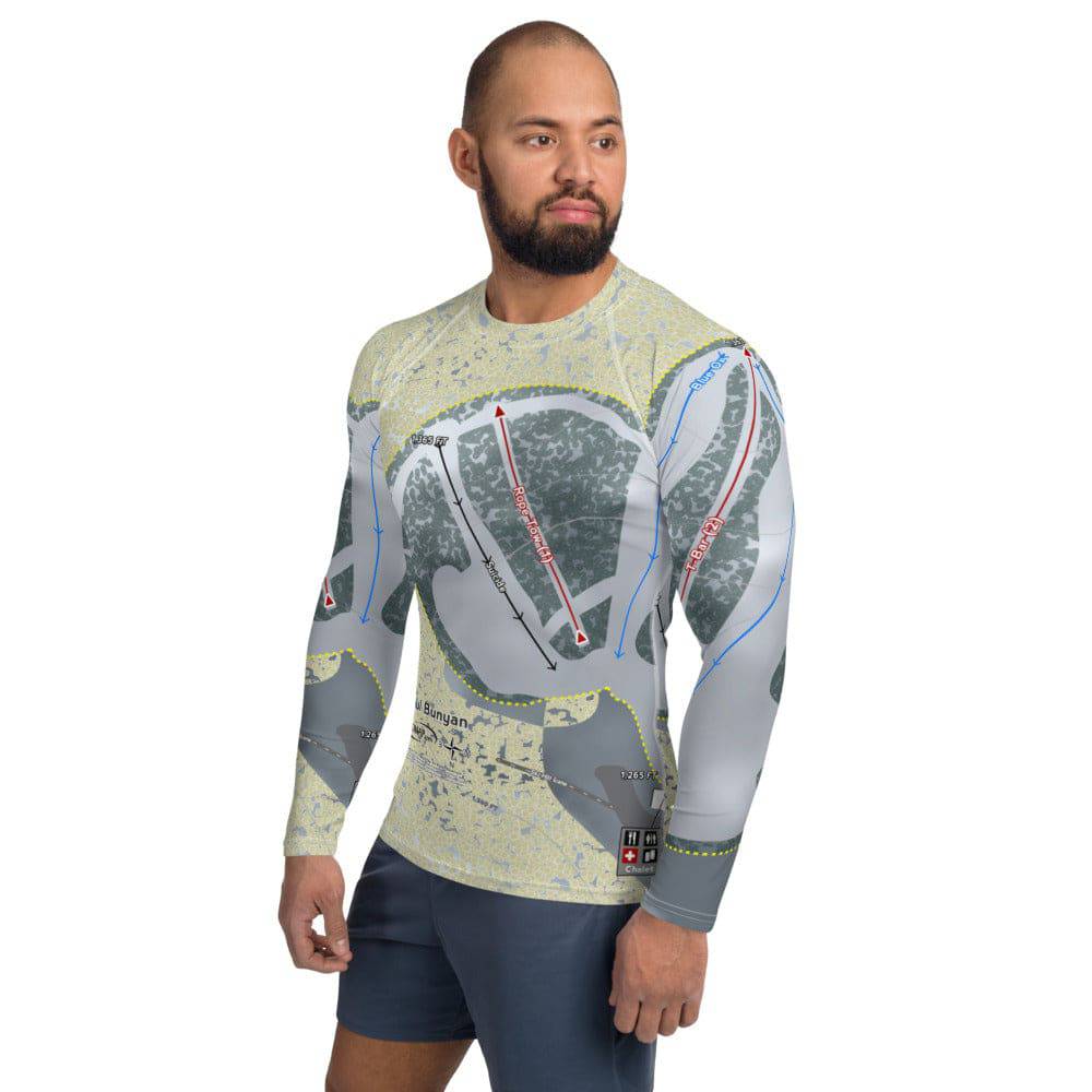 Paul Bunyan, Wisconsin Ski Trail Map Men's Base Layer Top - Powderaddicts