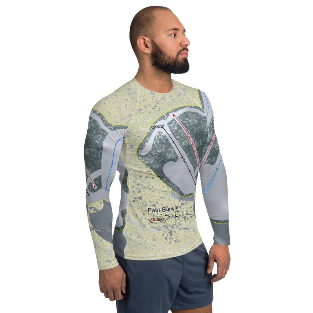 Paul Bunyan, Wisconsin Ski Trail Map Men's Base Layer Top - Powderaddicts