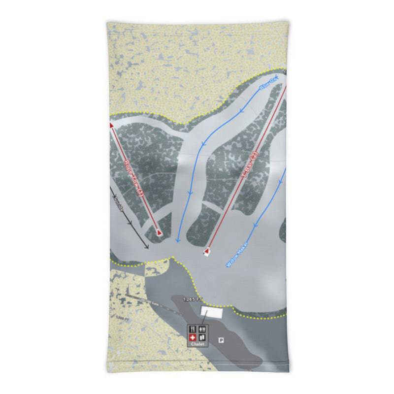 Paul Bunyan, Wisconsin Ski Trail Map Printed Neck Gaiter - Powderaddicts