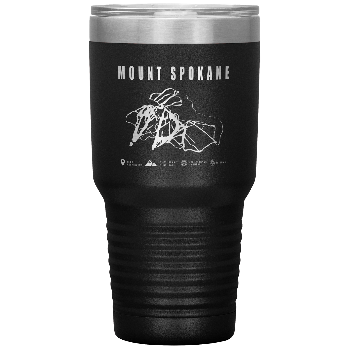 Mount Spokane, Washington Ski Trail Map 30oz Tumbler